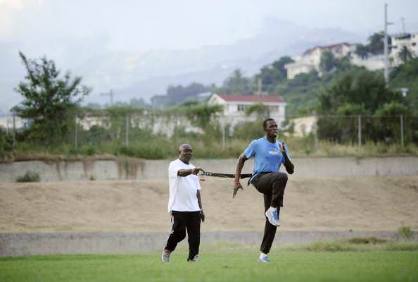 Usain Bolt and Coach Glen Mills