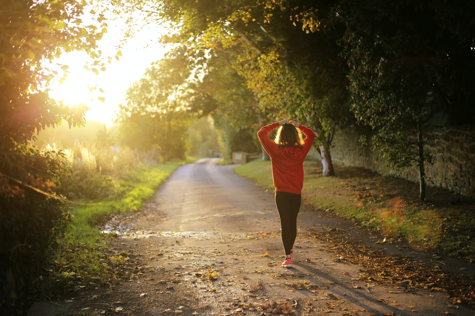 Runner morning arms up for cramp remedy