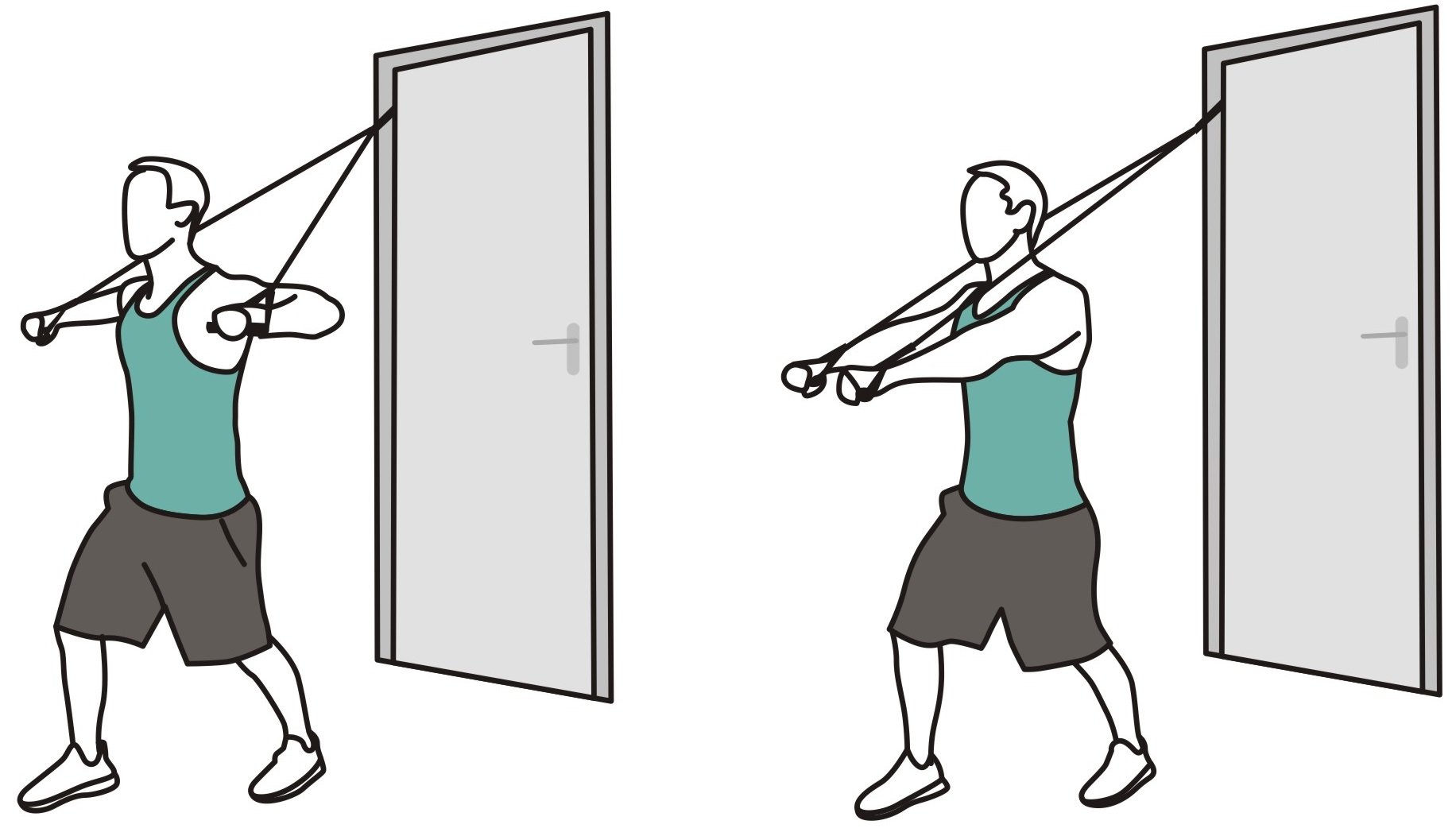 Pectoral flies with resistance bands