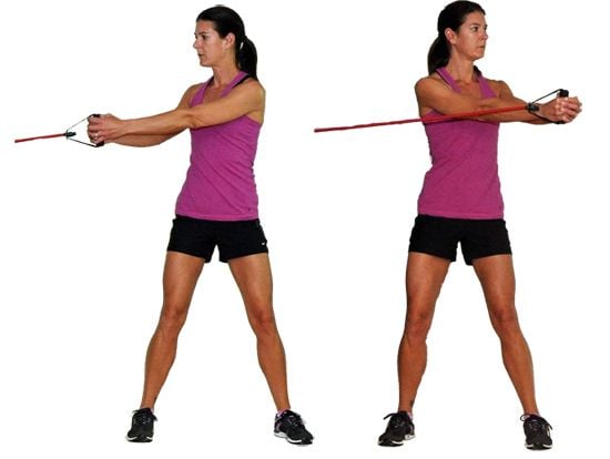 Resistance band lateral twists 