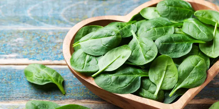 Bowl of iron rich spinach