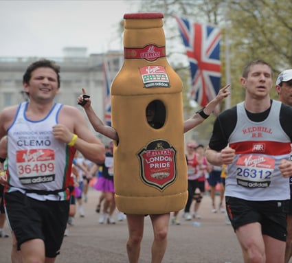 Runner as a beer for London marathon