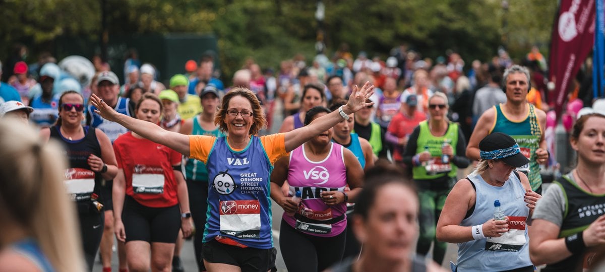 Marathon runners happy
