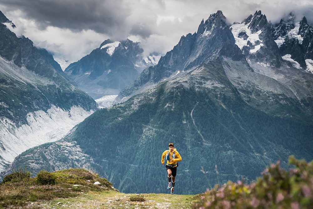 Trail runner views of the mountains whilst running